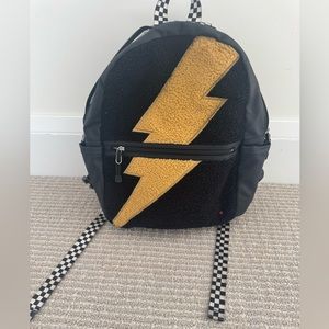 Kids Lightning Bolt Backpack - Black and Yellow